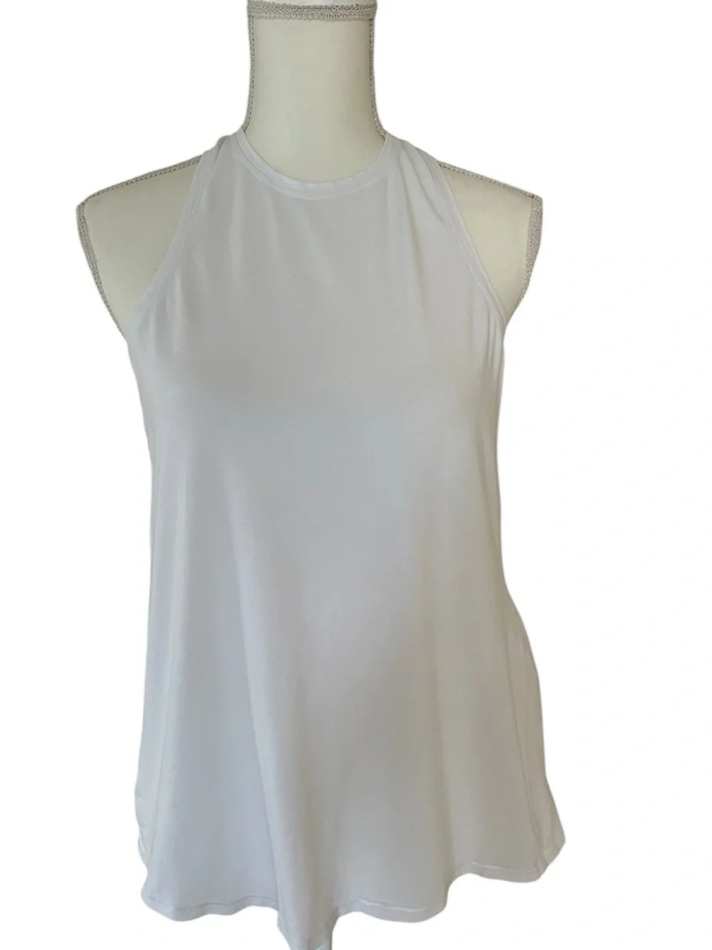Lululemon White Halter Neck Women's Tank Top With Open Back